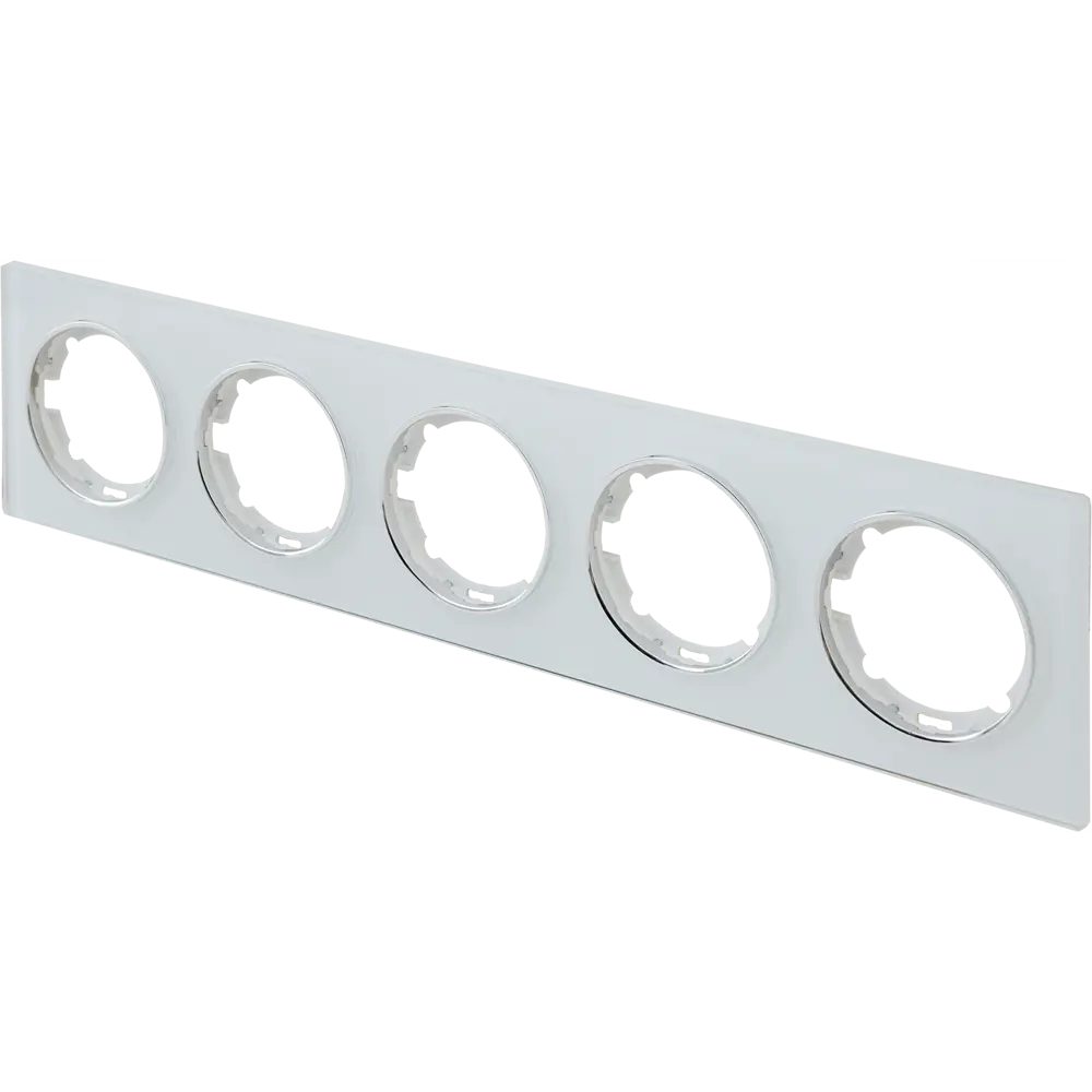 ONEKEYELECTRO Стеклянная рамка для розеток 5-местная белая глянцевая 82838525 Florence STLM-0036856 - Вид №2