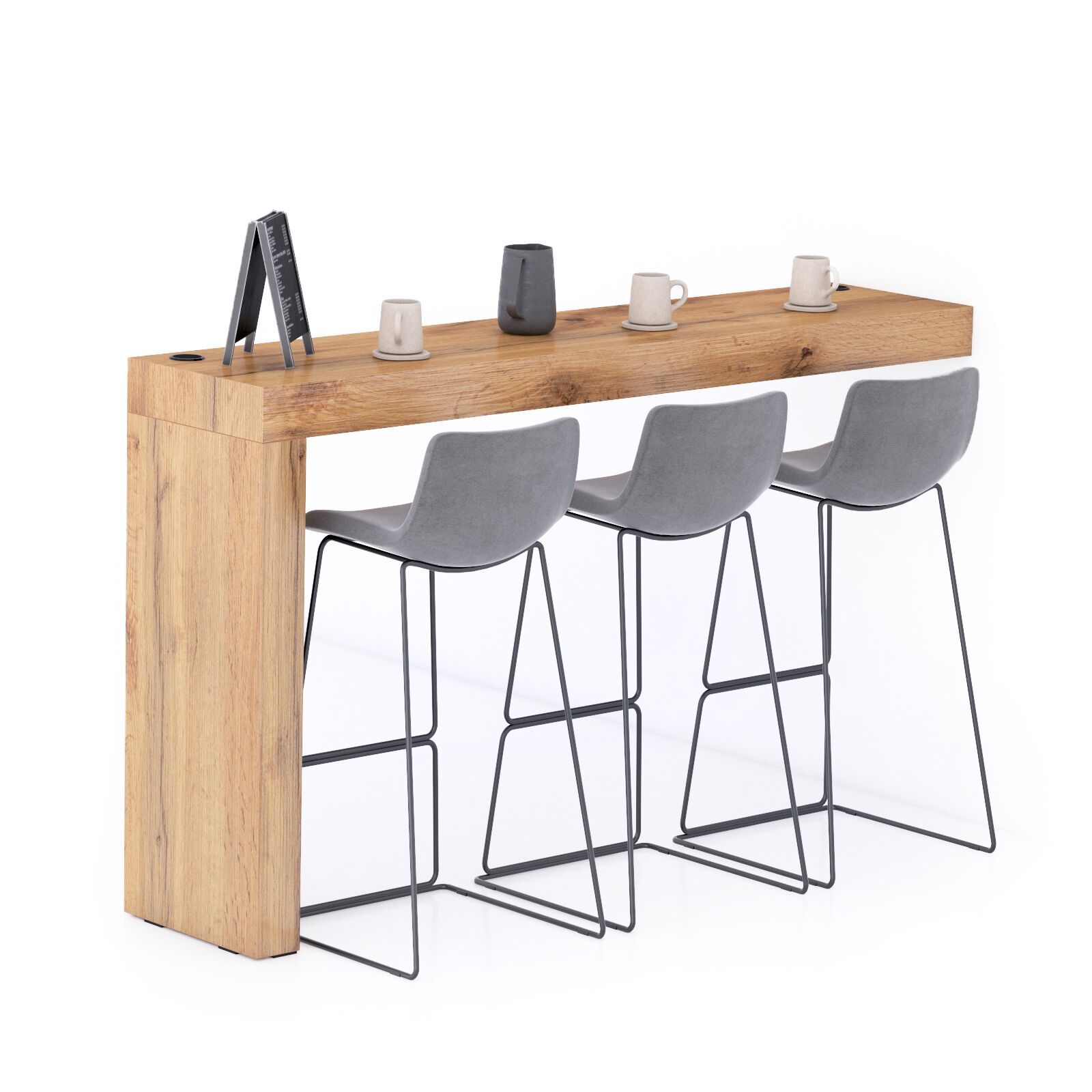 Высокий стол на полуострове в меламине с беспроводным зарядным устройством Mobili Fiver Evolution ARCH-00028433 - Вид №43