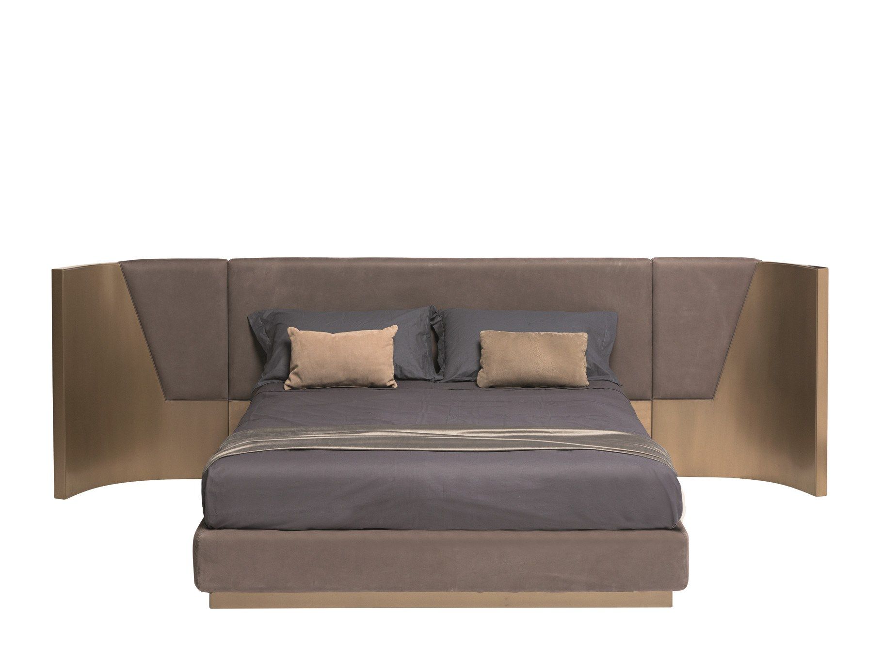 Кожаная двуспальная кровать с мягким изголовьем Shake ARCH-00137430