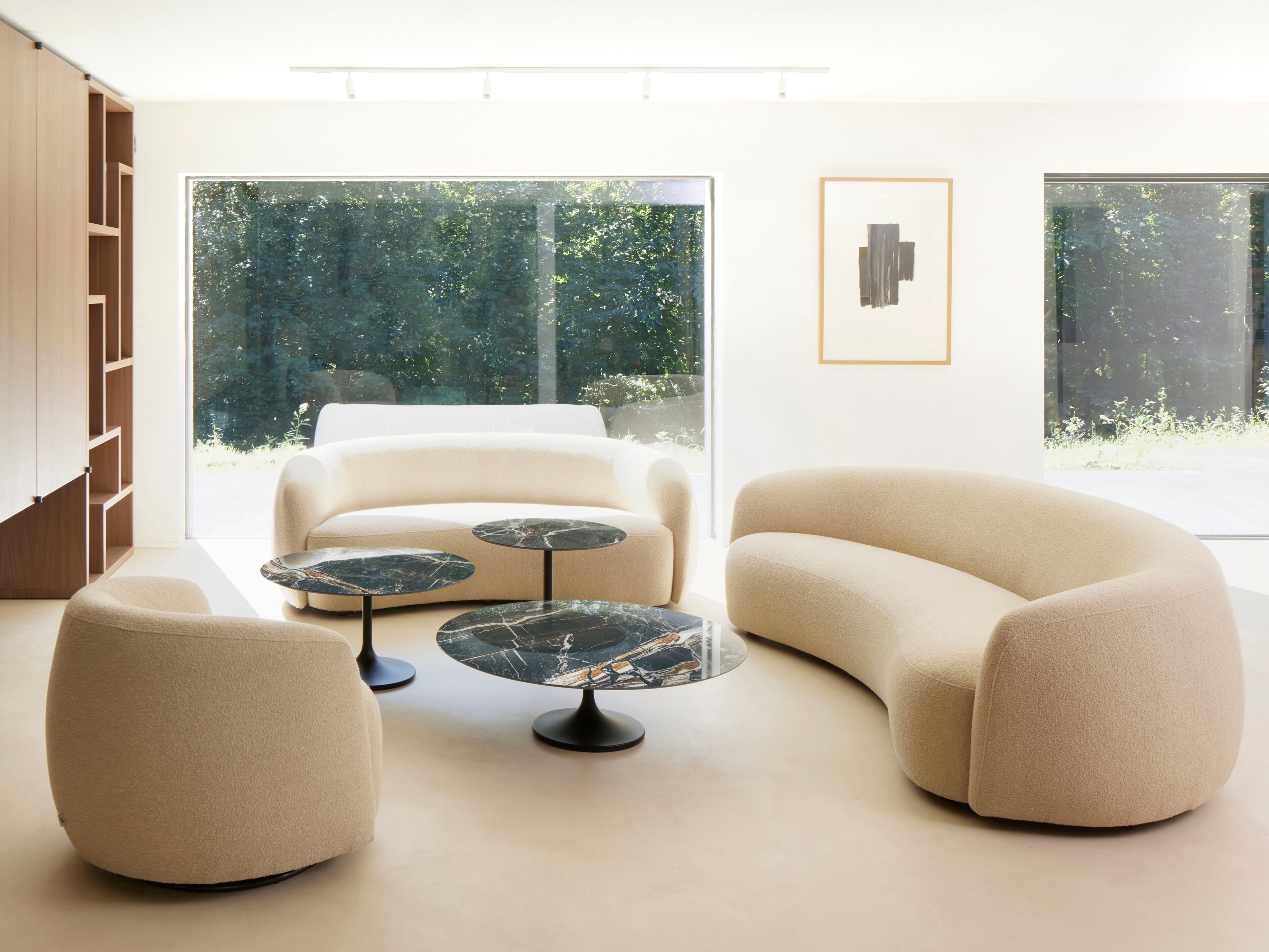 Изогнутый диван из ткани Joli оливковое дерево ARCH-00035779