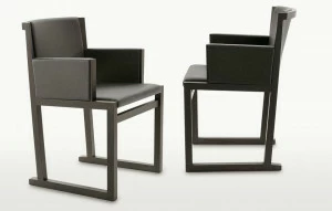 Maxalto Стул на санках из массива дерева с подлокотниками Musa