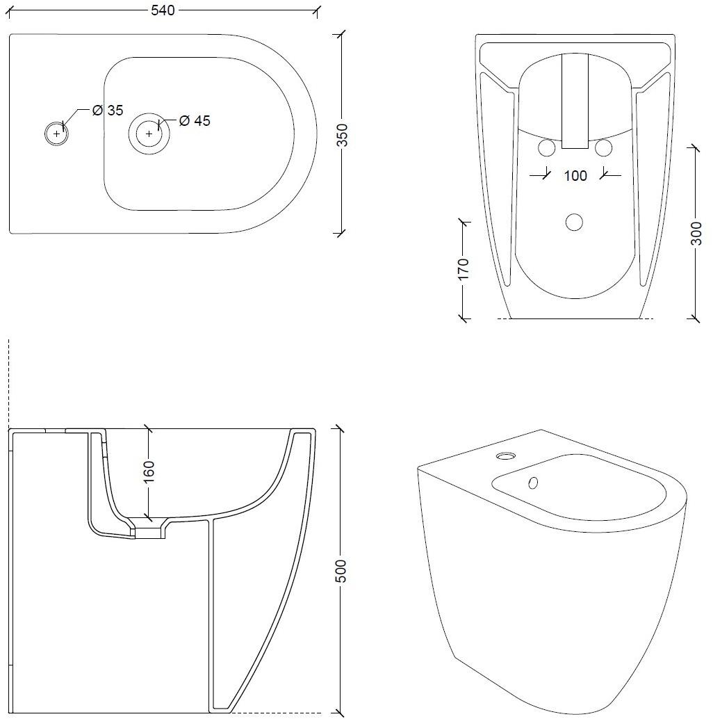 22280101 Биде напольное Form Alice Ceramica - Вид №7
