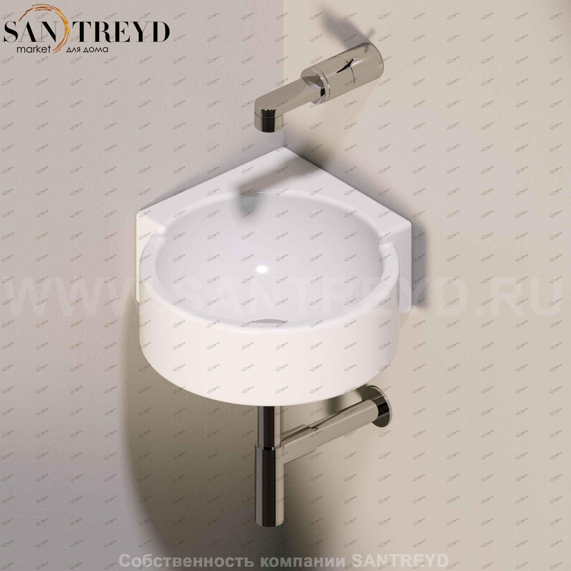 50609016 Подвесная раковина настенная круглая Ceramica Flaminia Twin белая