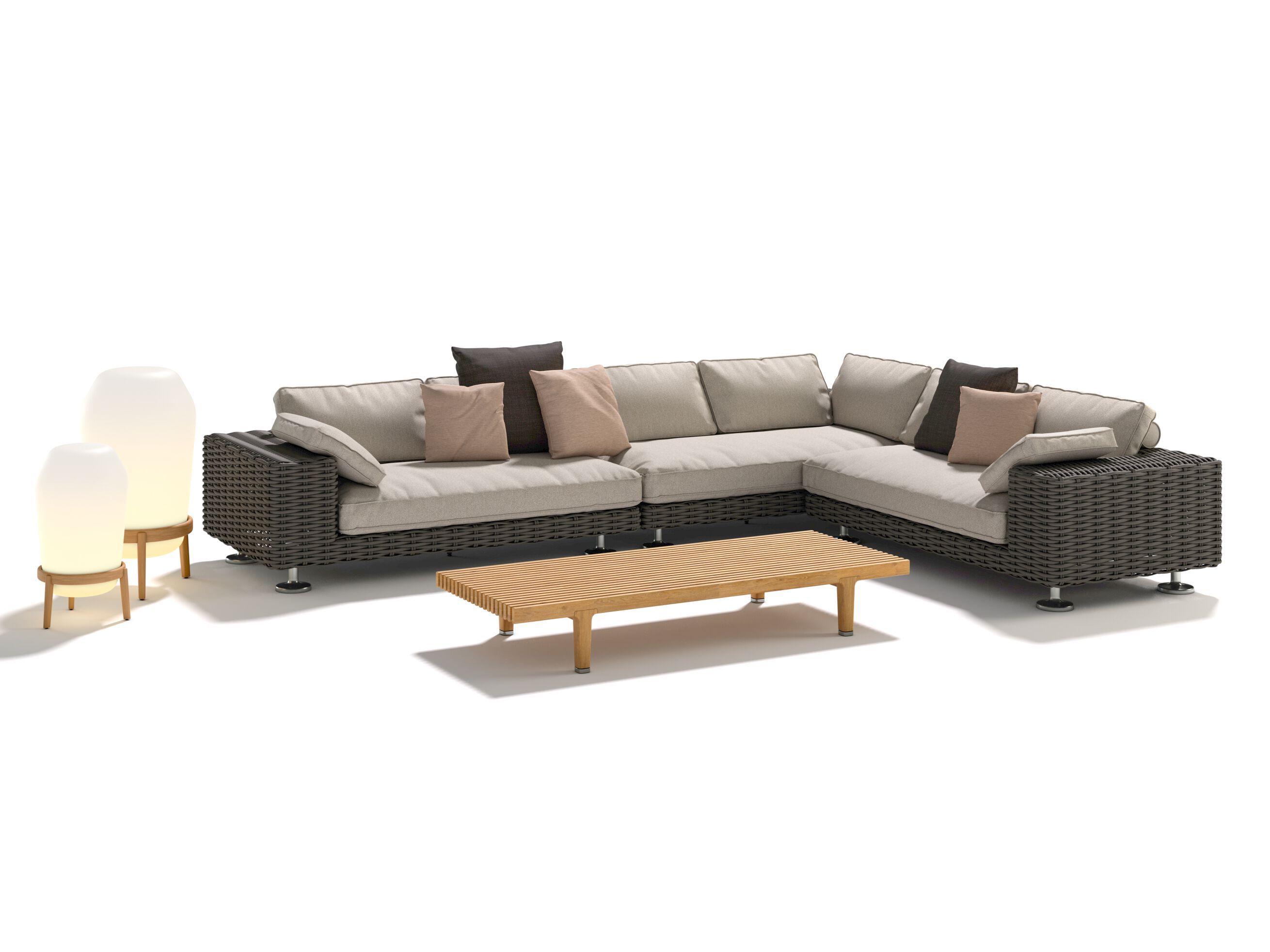 Тканевый модульный садовый диван DEDON Парос ARCH-00110216