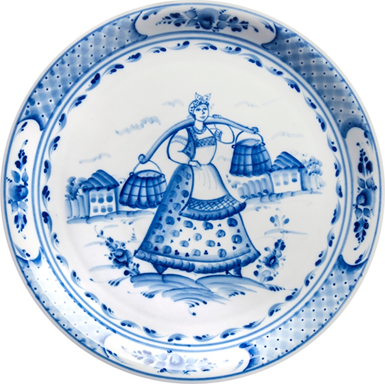 10618208 Гжельский фарфоровый завод Тарелка "Подарочная" 1с (сюжет) 