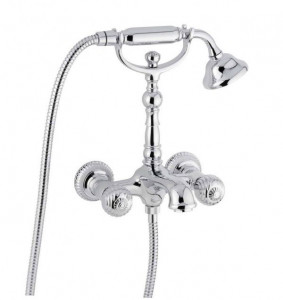 98011CR Смеситель The One с ручным душем для ванны. Металлические ручки, цвет хром