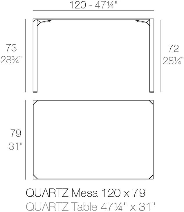VONDOM Прямоугольный садовый стол из полиамида Quartz sun-id-1498614 - Вид №3