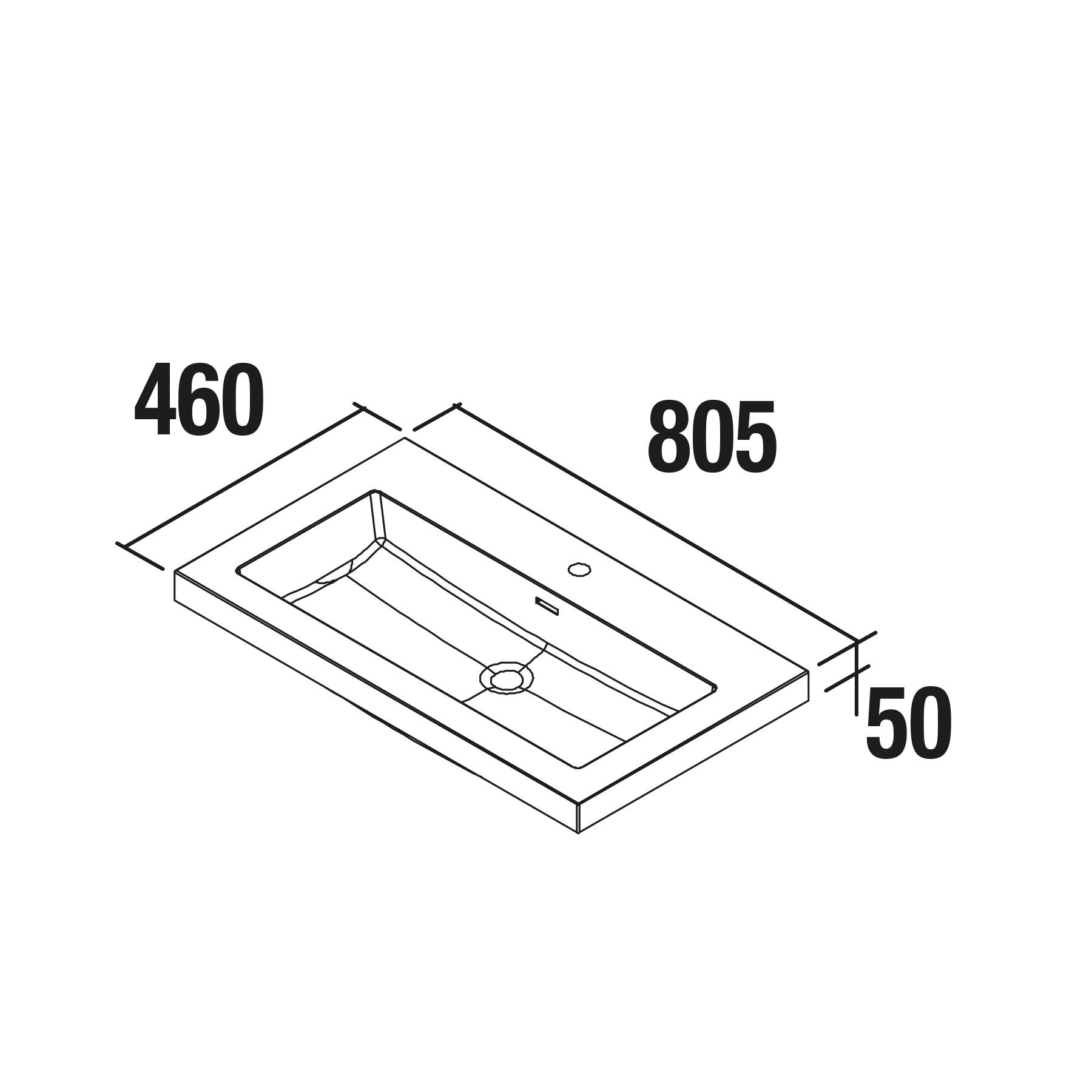 20750 SALGAR Раковина TOSCANA 805 WHITE MINERAL LOAD 805 x 50 x 460 мм - Вид №6