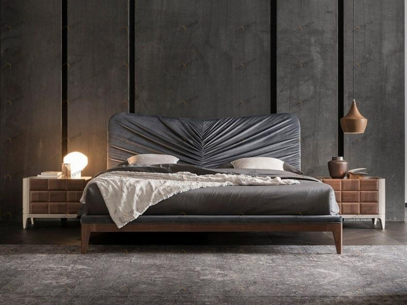 Dall'Agnese Двуспальная кровать из бархата Dama sun-id-1349891