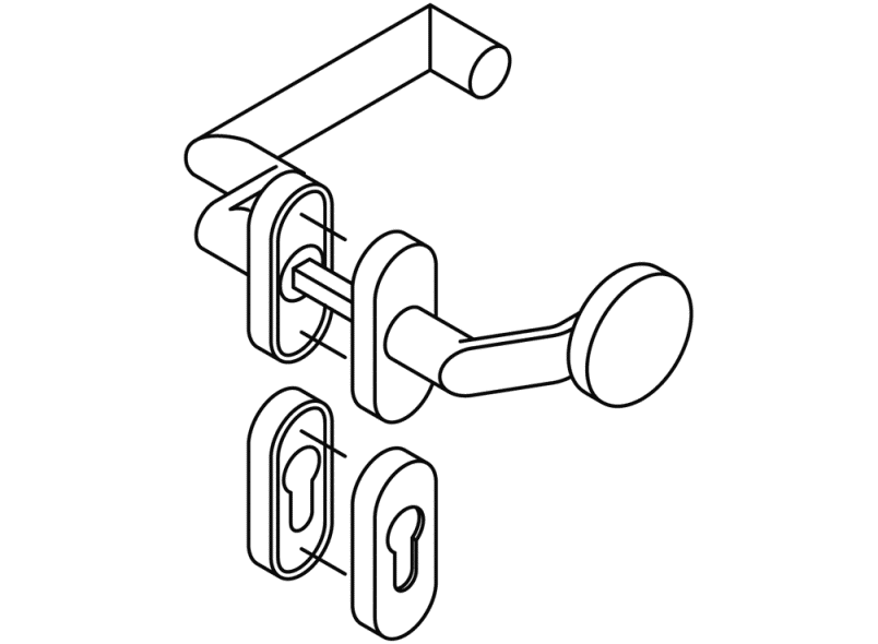 162XAH03.646 Сменный комплект модели 166x HEWI Beschläge für Außentüren  - Вид №2