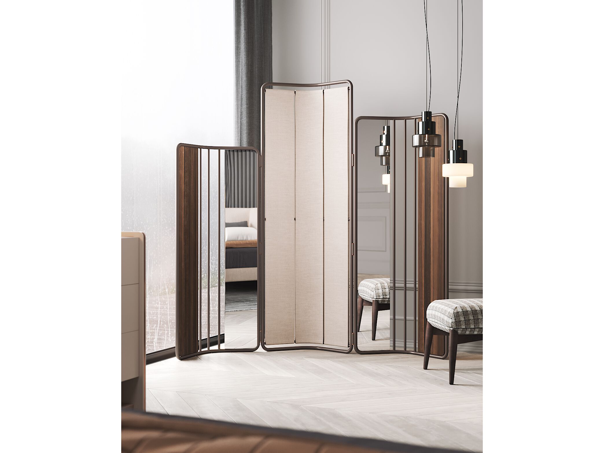 Стальная и деревянная ширма PRADDY Natur ARCH-00129111 - Вид №1