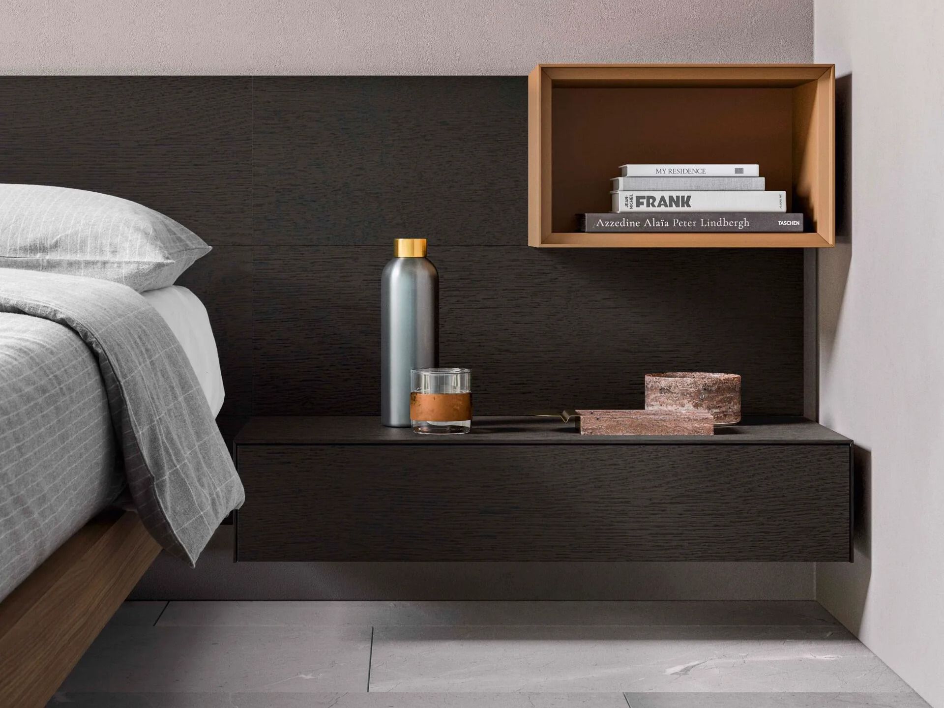 Высокое изголовье для двуспальной кровати со встроенными тумбочками Alf DaFrè SUITE SYSTEM 2 ARCH-00143538 - Вид №4