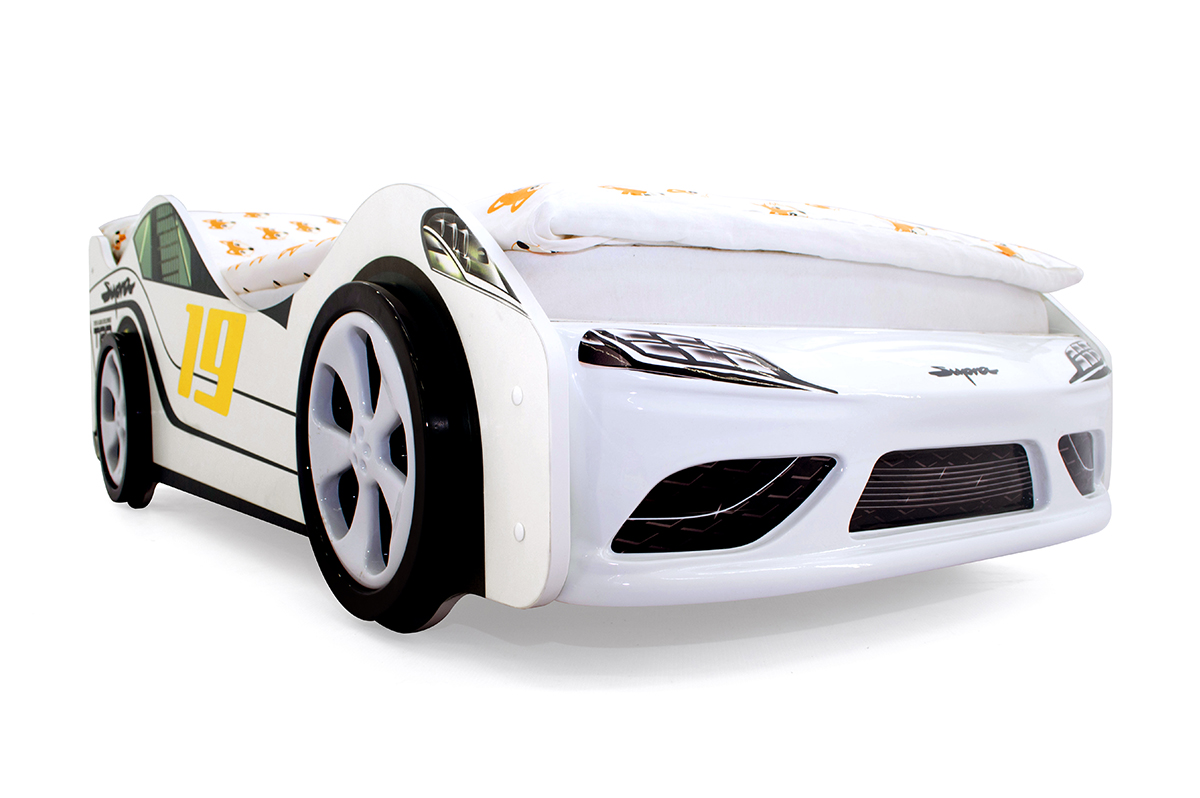 Детская кровать-машина белая "Супра" БЕЛЬМАРКО  00-3873170 Белый Santreyd  - Вид №2