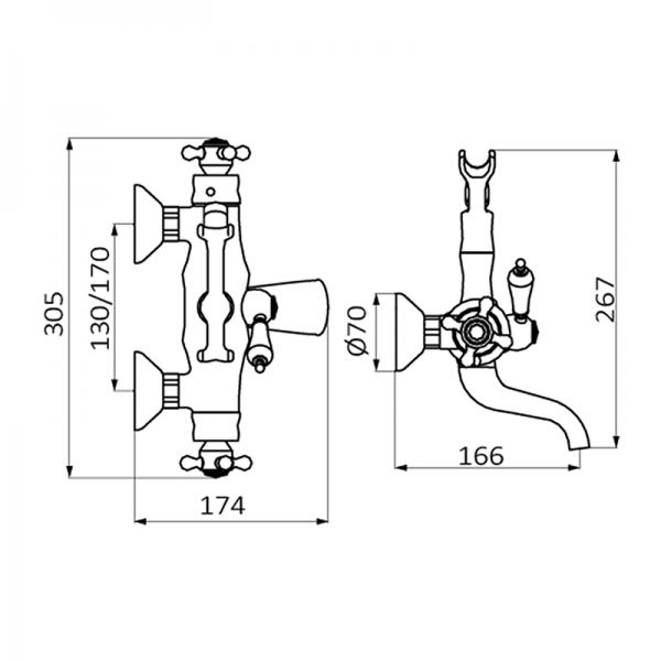 Смеситель для ванны CLÁSICA GRB MIXERS 103199  - Вид №1