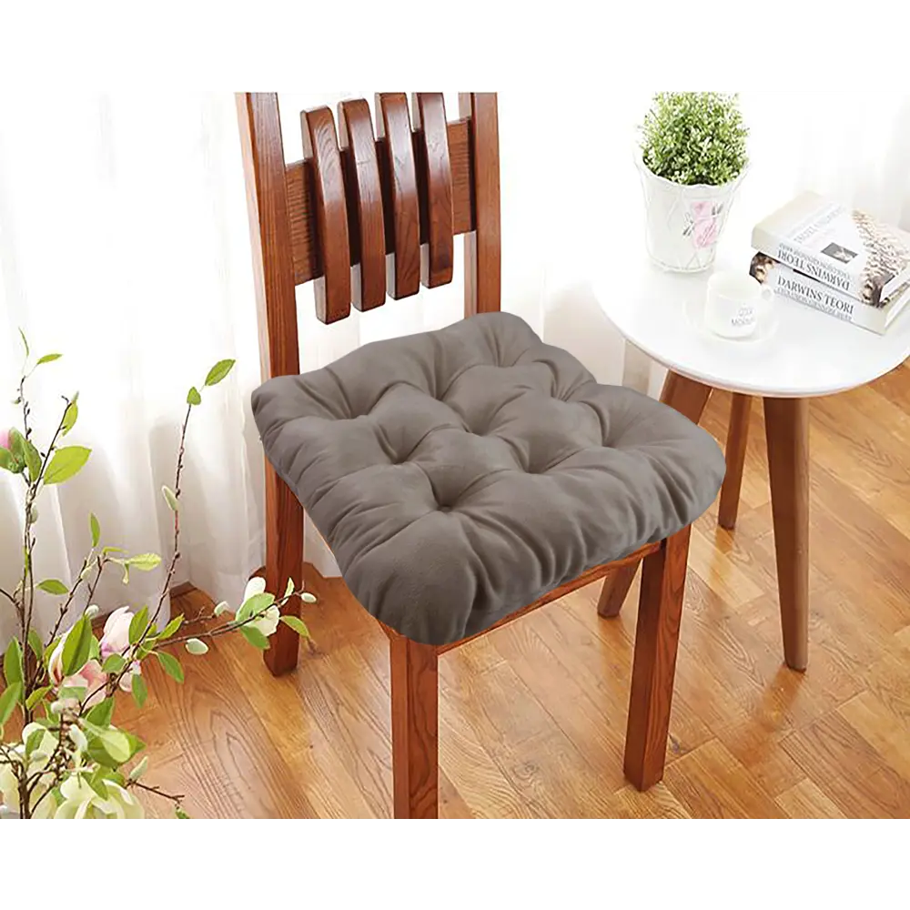Подушка для стула Бархат 40x36x6 см цвет бежевый 85372791 STLM-2016256 LINEN WAY  - Вид №3
