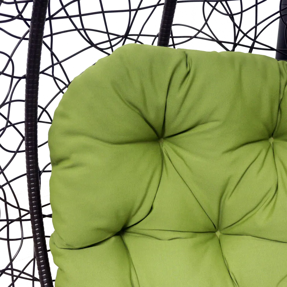 Кресло подвесное с опорой Veil 102x200x126 см, искусственный ротанг, тёмно-коричневый/оливковый Santreyd VE002 STLM-2181779 - Вид №2