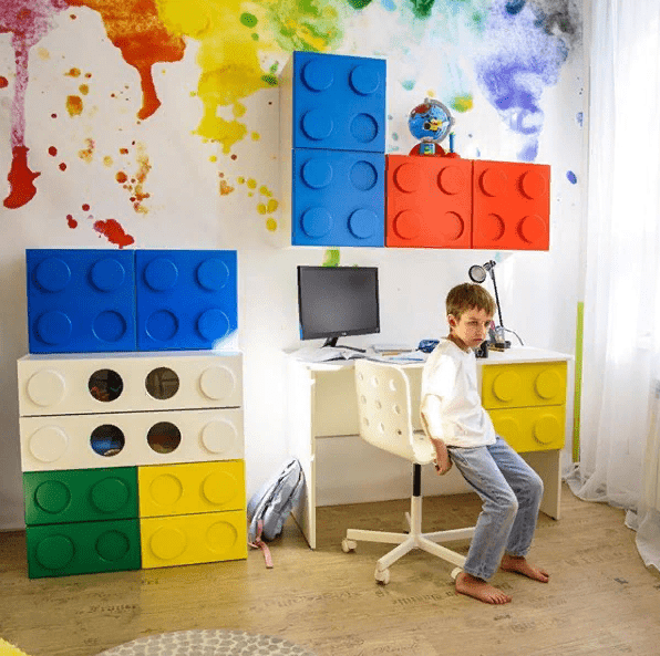 Полка детская навесная вертикальная "Леголенд" МАНДАРИН ЛЕГОЛЕНД 179559 Белый;красный Santreyd  - Вид №6