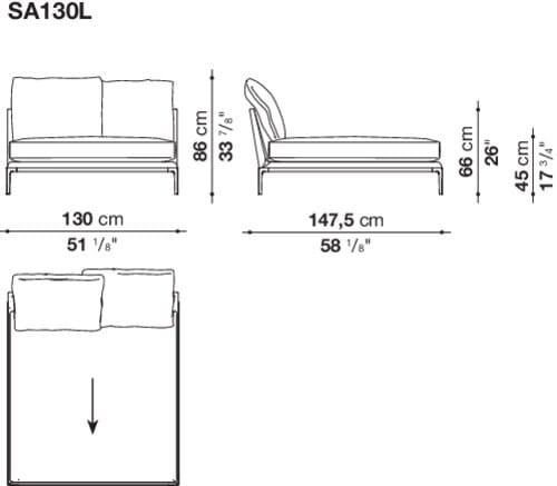 Угловой диван из ткани B&B Italia Атолл ARCH-00091854 - Вид №2