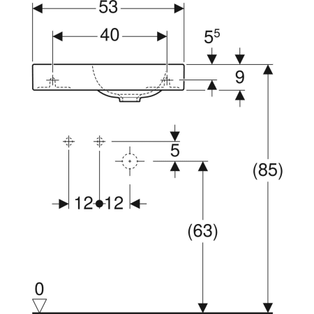 124053000 Раковина Geberit iCon с полочкой Geberit  - Вид №8