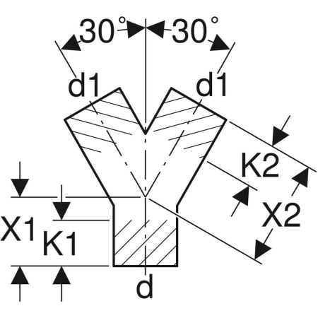 GEBERIT 364.465.16.1 Тройник двойной Y-образный Geberit PE 2 x 30°  - Вид №2
