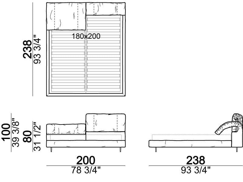 Двуспальная кровать с мягким изголовьем Arketipo CRAZY DREAM ARCH-00076856 - Вид №7