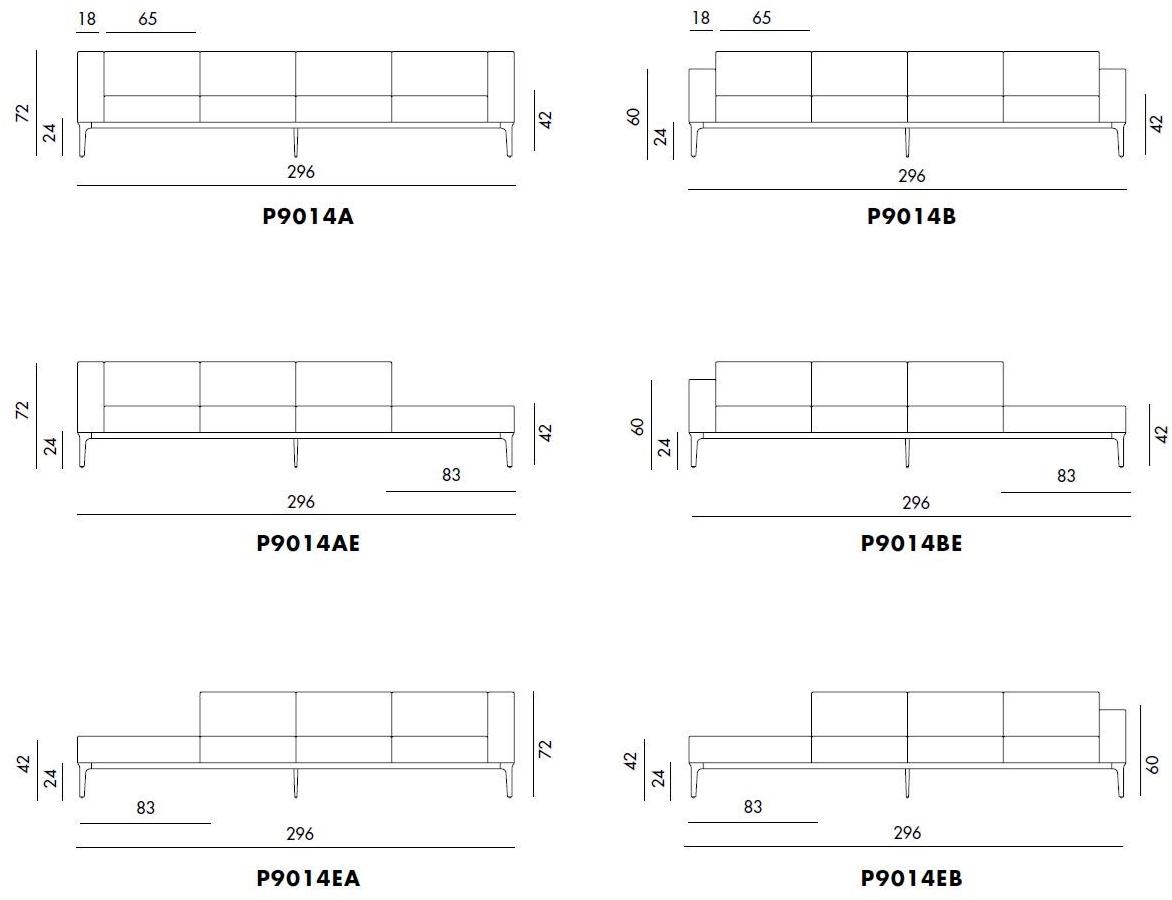 Sovet italia 4-х местный модульный диван из ткани Slim sun-id-1440481 - Вид №17
