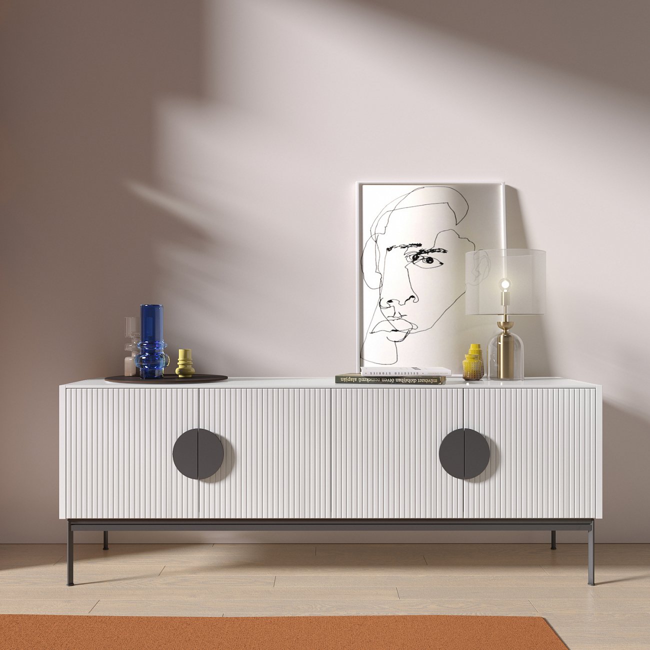 Тумба под телевизор белая Alto BRAGIN DESIGN LIVING 00-3974634 Белый - Вид №1