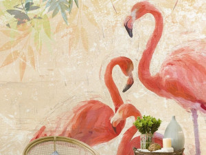 Тропические обои ПВХ бесплатно, ЭКО, моющиеся