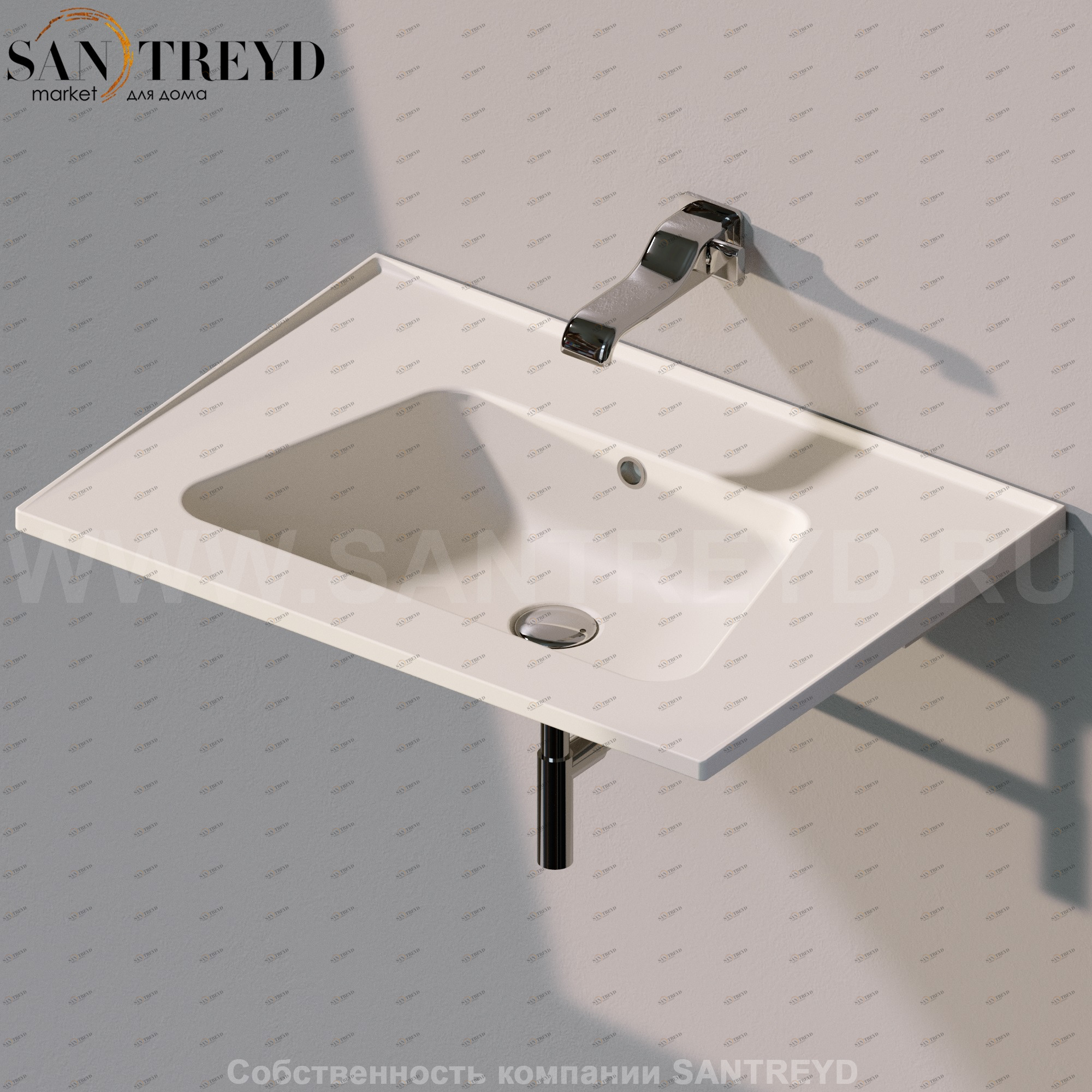 BM70L9003 Подвесная раковина настенная прямоугольная Ceramica Flaminia Bloom бежевая