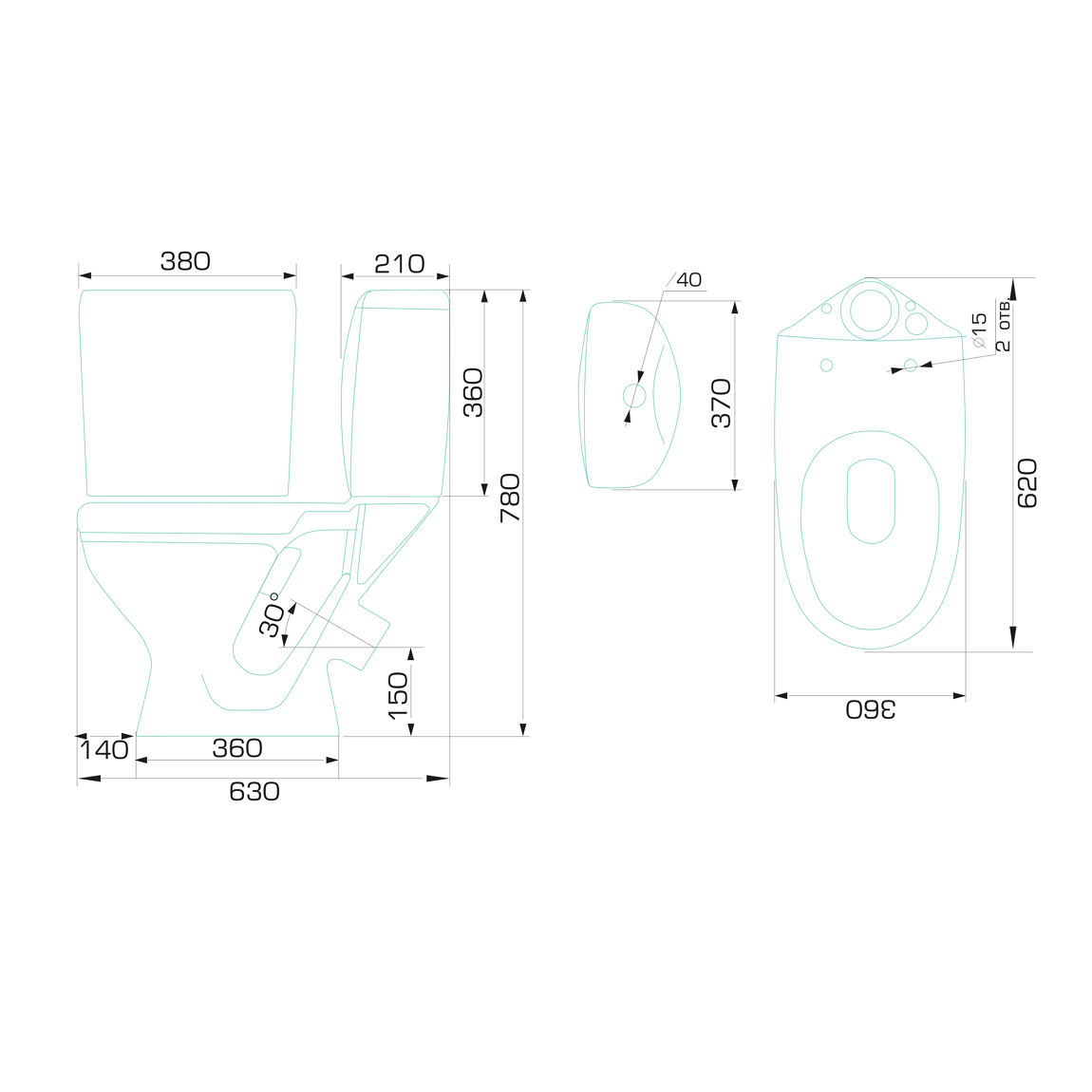 Cигма Унитаз + бачок 31,51 кг. GESSO  - Вид №1
