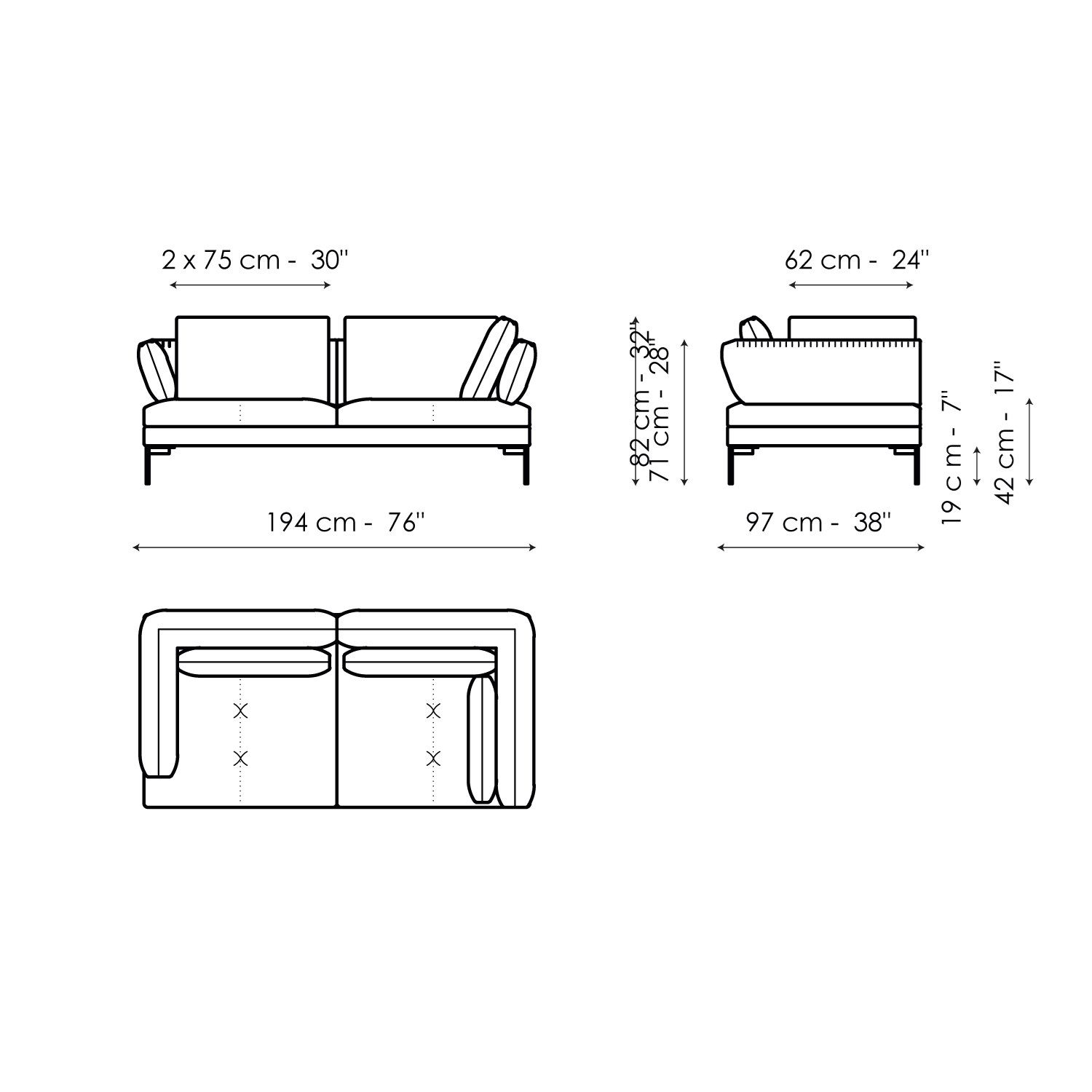 Ткань диван BONALDO ALIANTE ARCH-00100553 - Вид №14