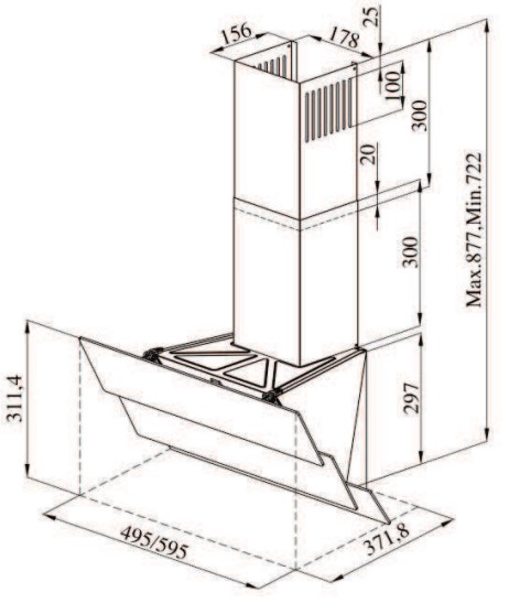 9973962 Вытяжка наклонная Darina SLIDE GD603W белый/белый STDN-0087954 - Вид №6