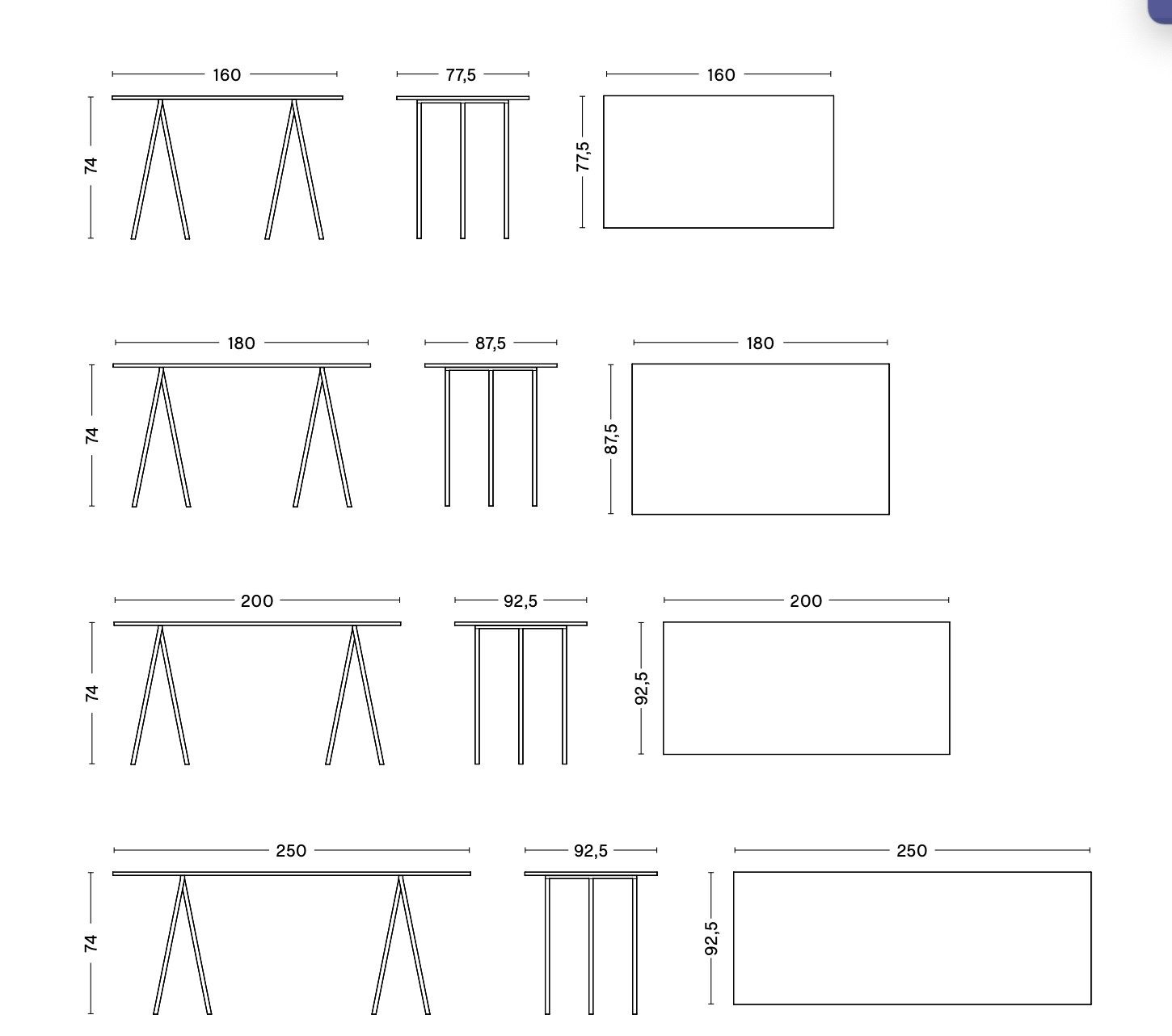 Прямоугольный стол Hay петля ARCH-00071514 - Вид №27
