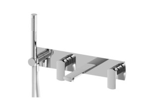 Латунный смеситель для душа / ванны с 4 отверстиями и ручным душем