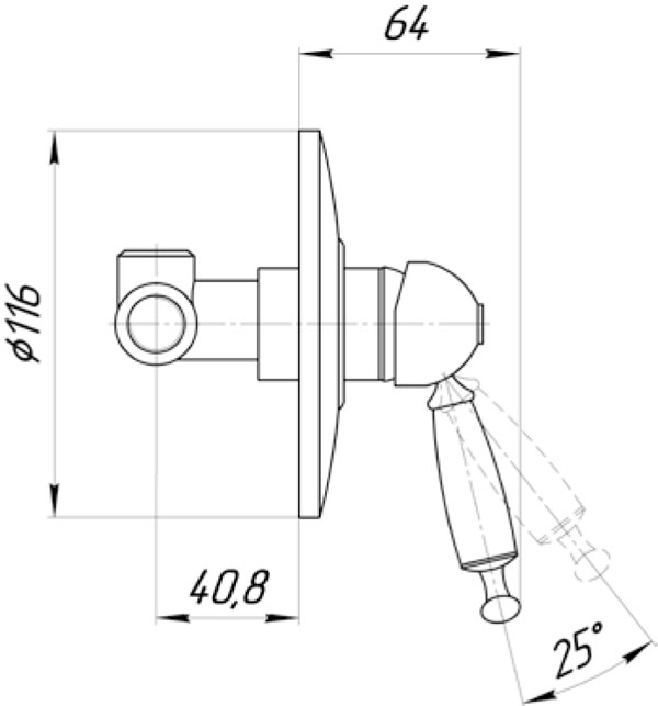 Смеситель MIGLIORE Oxford ML.OXF-6330.CRDO для душа скрытого монтажа - хром/золото ML.OXF-6330.bi.CRDO - Вид №2