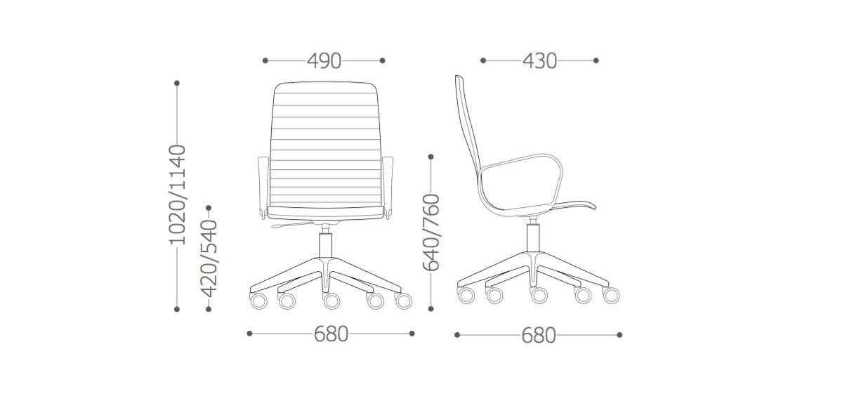 Кожаный мягкий поворотный операционный стул с подлокотниками VAGHI Union Guest ARCH-00144853 - Вид №6