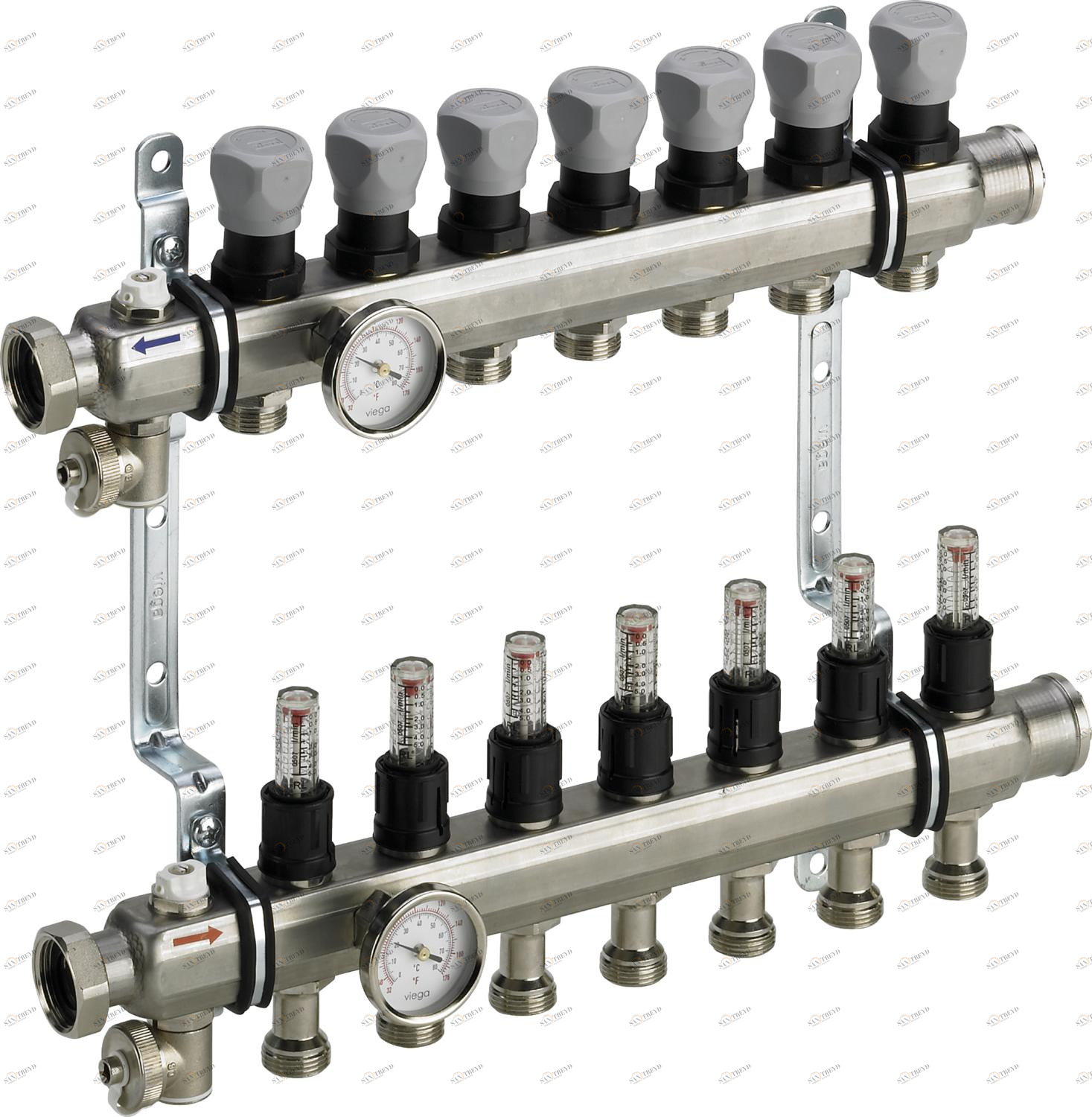 599 591 *) Модель 1004 Трубопроводные системы  Fonterra панельное отопление  Коллекторы  Коллекторы Santreyd 