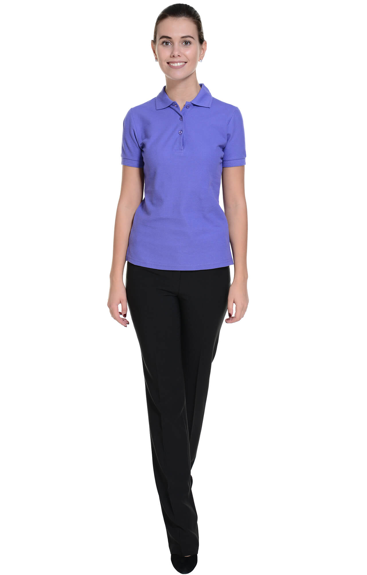 62166 Тенниска-поло женская фиолетовая LUXE  Одежда для салонов красоты  размер S  - Вид №4