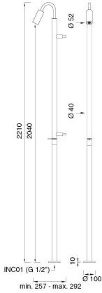 Ceadesign Летний душ из нержавеющей стали Gradi - docce da esterni Gra 25 - Вид №1
