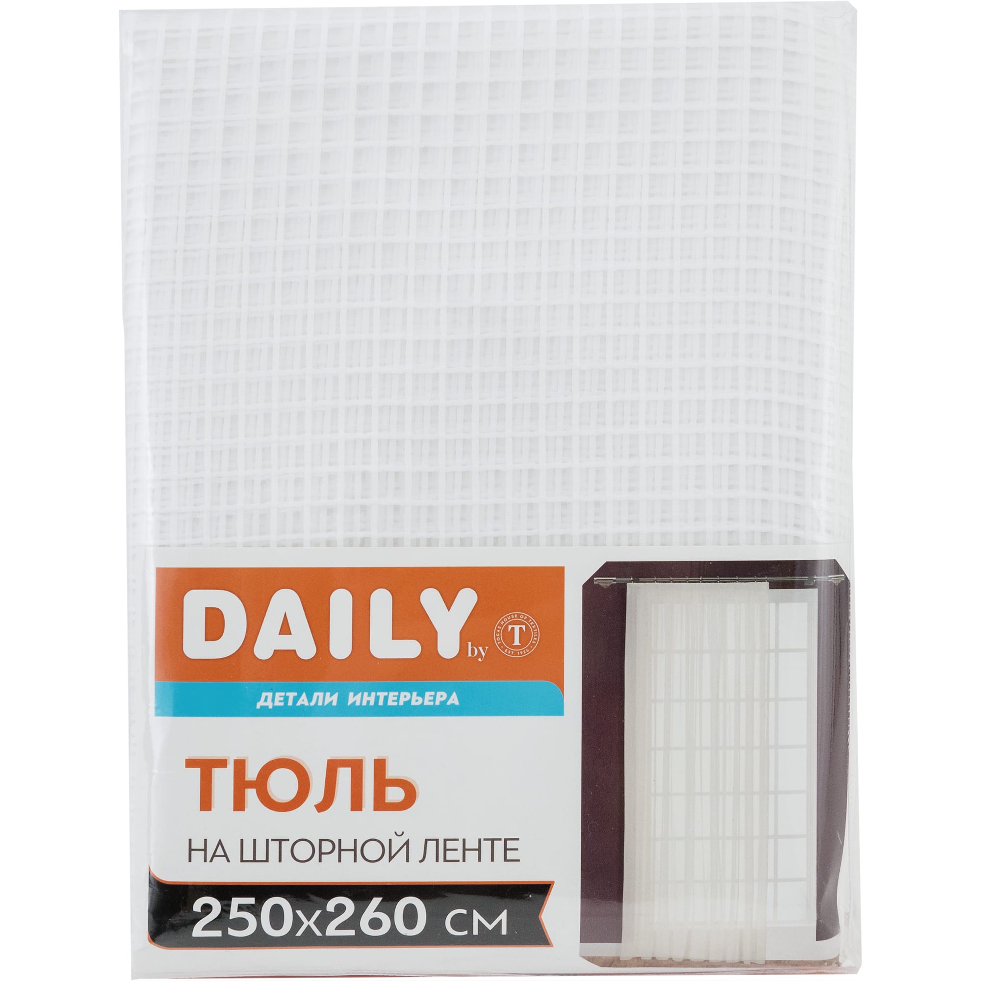 82306573 Тюль на ленте «Саро», 260х250 см, клетка, цвет белый Santreyd  - Вид №6