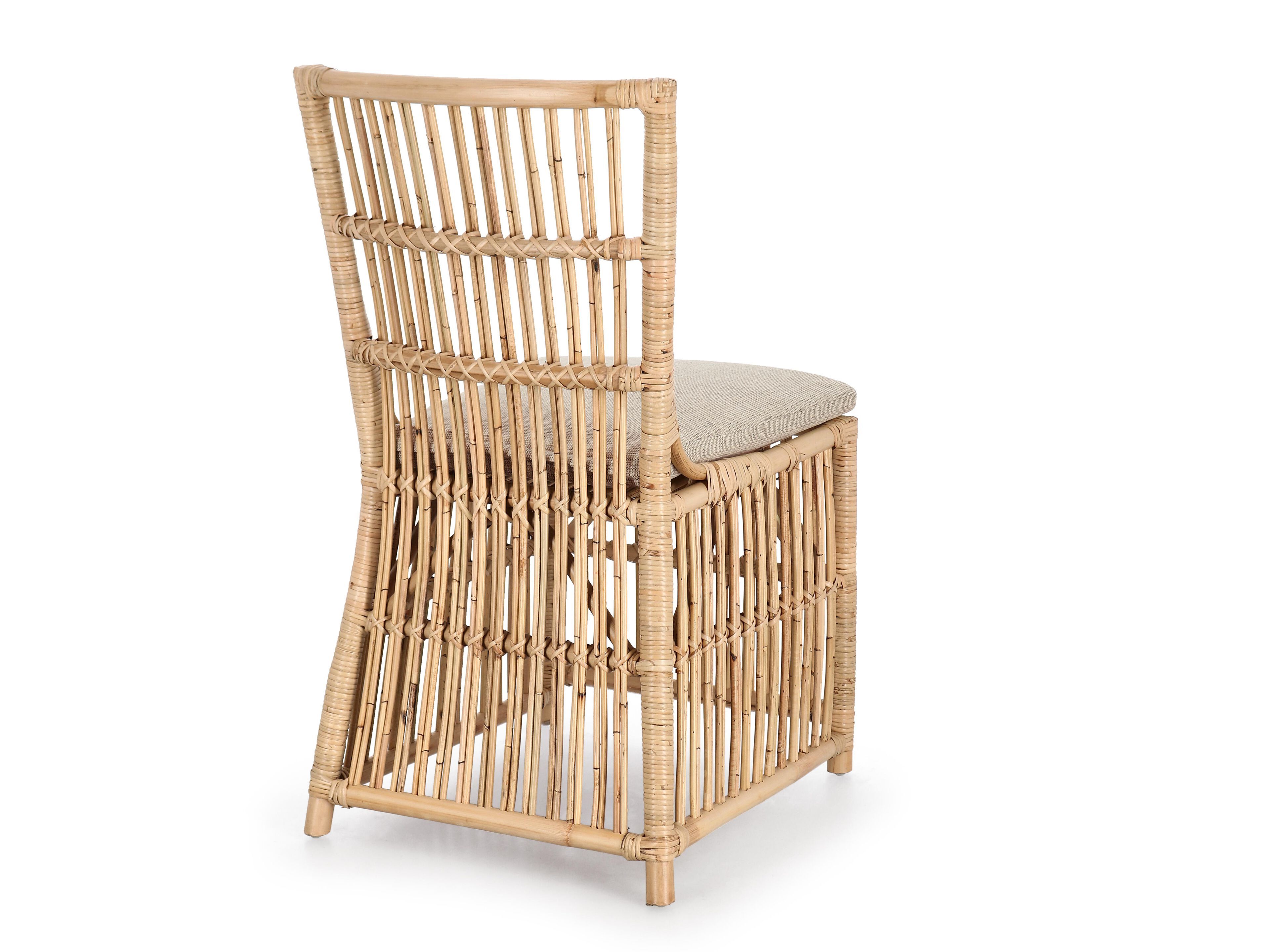 Стул сада ротанга с интегрированной подушкой без подлокотников BIZZOTTO ELVAS ARCH-00000632 - Вид №1
