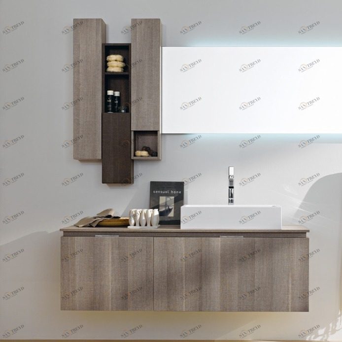 Комбинация ванной комнаты FLY116 в отделке Ska Mineralmarmo / Tranché Argilla / Tranché Terra MILLDUE FLY