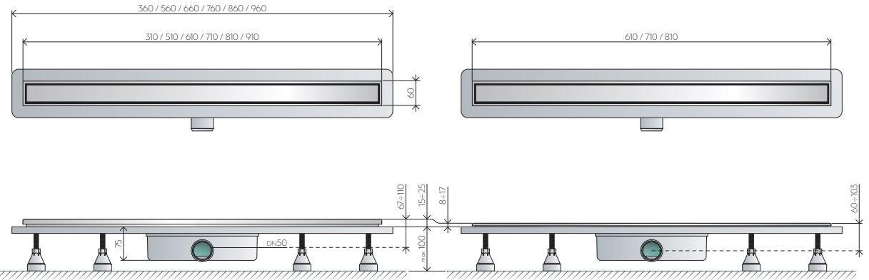 OMP Напольные душевые лотки  953  - Вид №3