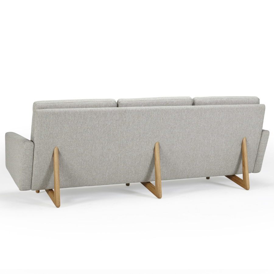 Диван трехместный Egsmark с мягкими подлокотниками, лакированный дуб, темно-песочный Kragelund 20003202244 - Вид №7