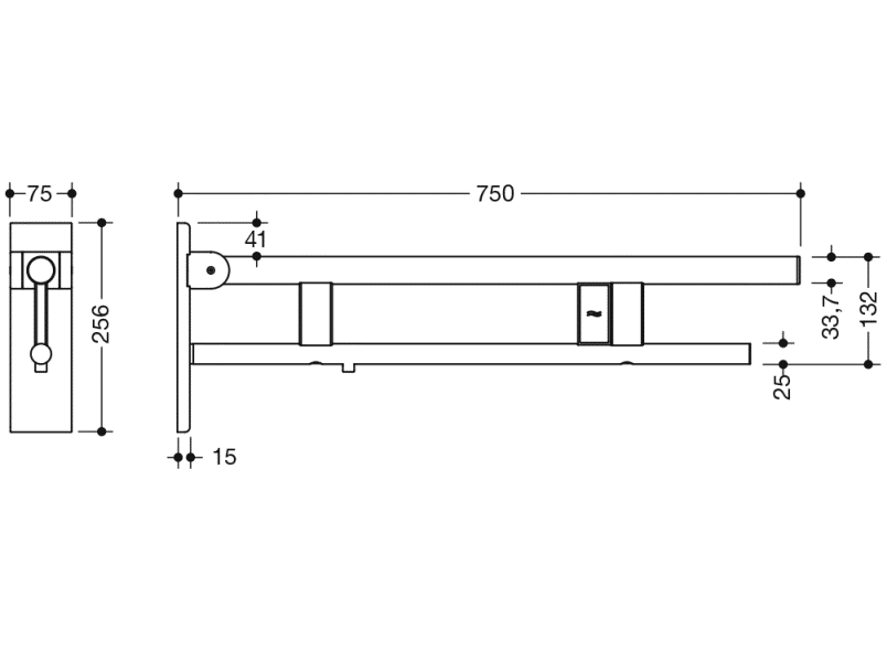900.50.20040 Опорная рейка Duo, исполнение b HEWI Stützen  - Вид №1
