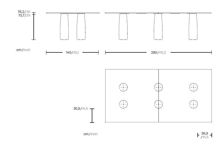 Прямоугольный обеденный стол из камня Minera Kettal колоннада ARCH-00063910 - Вид №3