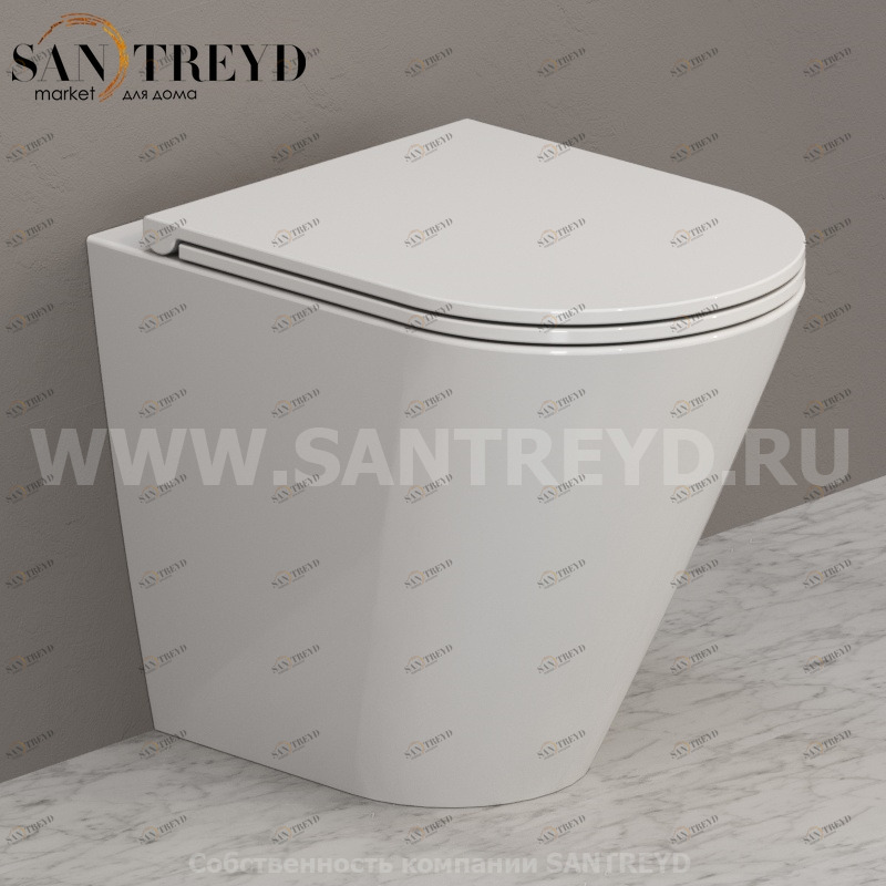 FO002BI Приставной унитаз напольный Белый Ceramica Globo FORTY3 Италия