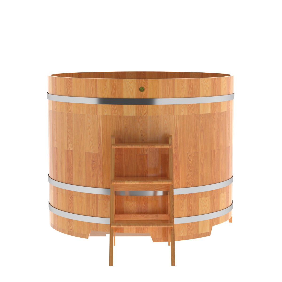 1523 Купель круглая из сращенных ламелей лиственницы d=1,50х1,2 натуральная Alyarus  - Вид №3