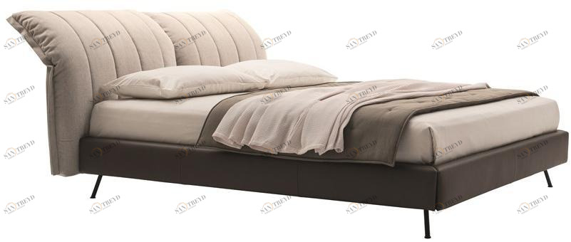 Ditre Italia Кровать из кожи и ткани с высоким изголовьем On line sun-id-1475299