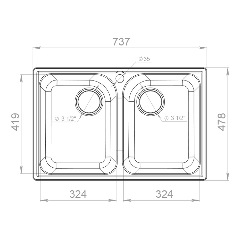 RQ610 шоколад Мойка кухонная прямоугольная Raiber  - Вид №1